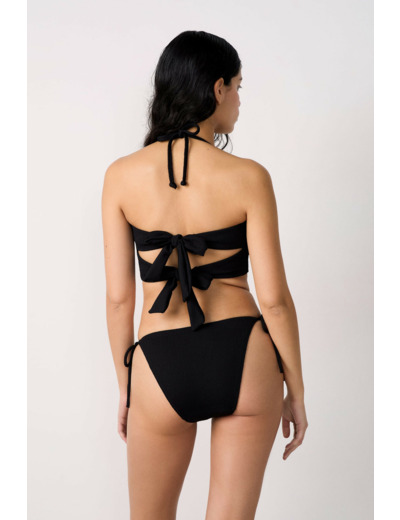 Bandeau haut de maillot à nouer détails perles