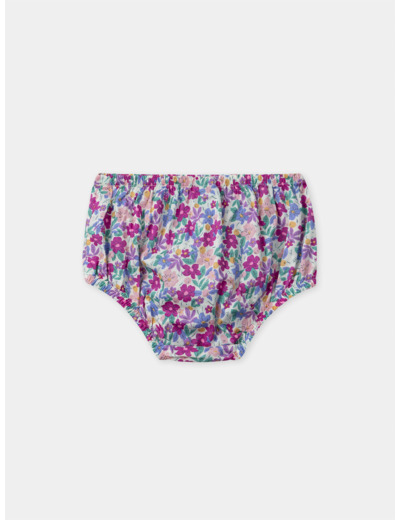 Robe et bloomer imprimé fleuri à manches volantes Bébé Fille