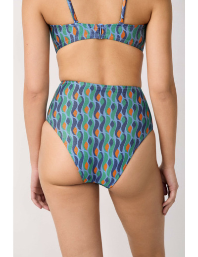 Culotte bikini taille haute bas de maillot pailleté