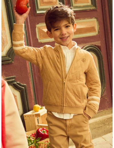 Veste Teddy marron matelassée Garçon