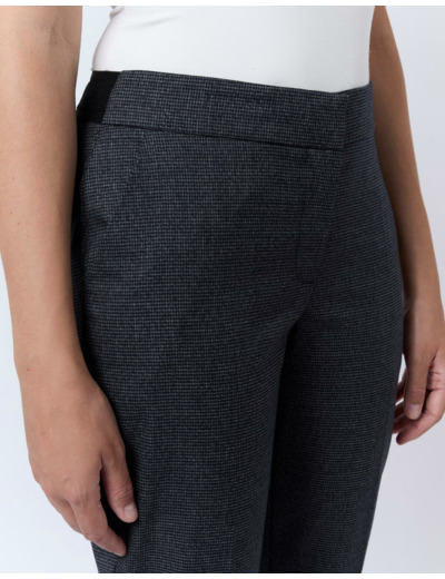 Pantalon 7/8 cigarette pied de puce MARINE Femme