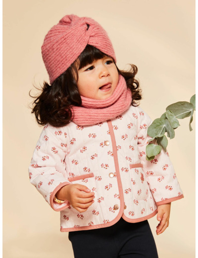 Bonnet vieux rose en tricot