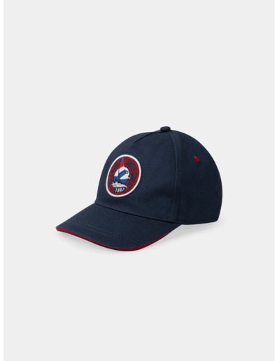 Casquette marine avec broderie voile