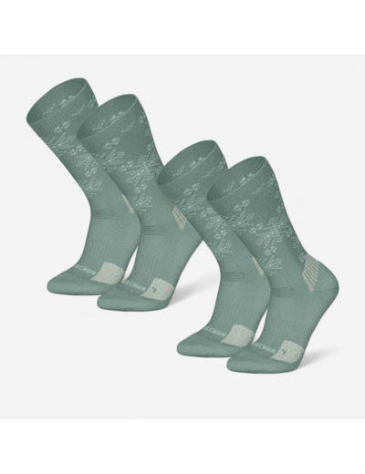 Chaussettes de randonnée chaudes, SH500 Mid vert