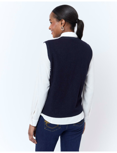 Gilet court uni MARINE Femme