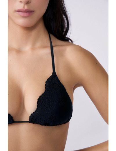 Triangle haut de maillot avec broderies