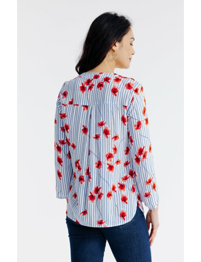 Tunique col mao avec froufrou