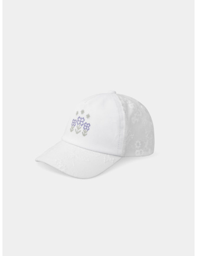 Casquette broderie fleur