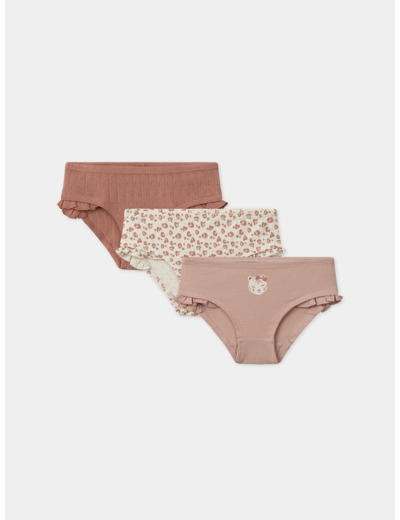 Lot de 3 culottes imprimés ou uni Fille