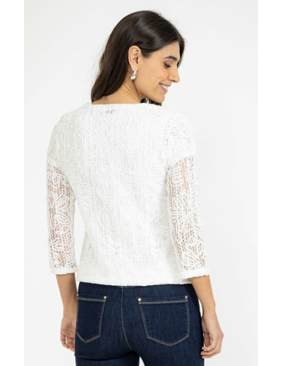 Cardigan uni manches 3/4