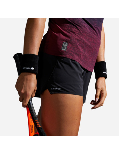 Short tennis light 2 en 1 femme - Light 900 noir