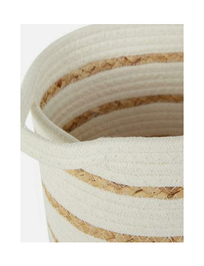 Panier de rangement tissé de taille moyenne à rayures
