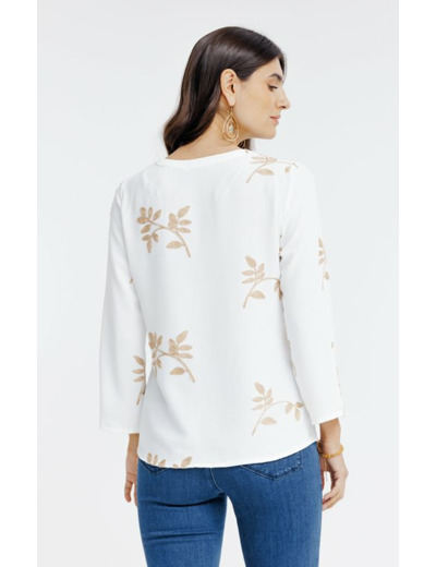 Blouse boutonnée brodée