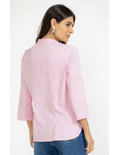 Chemise rayée rose