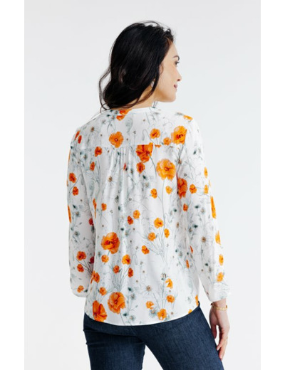 Tunique imprimé fleurs coquelicot