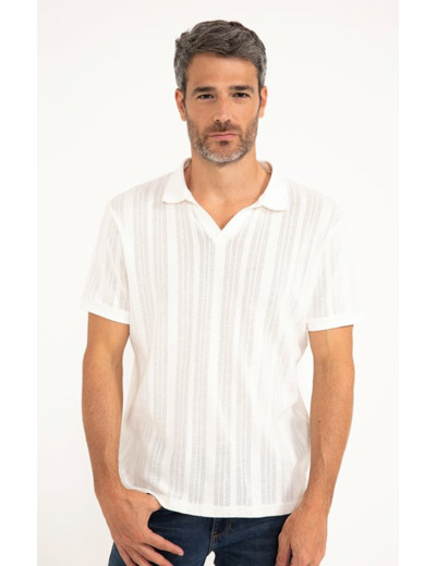 Pull col polo manches courtes Ajoure