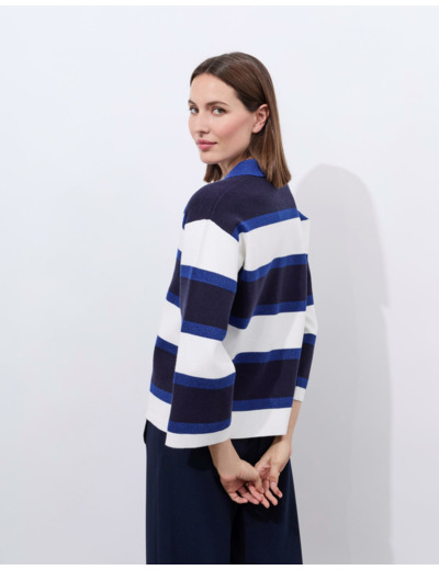 Pull épais rayé MARINE Femme