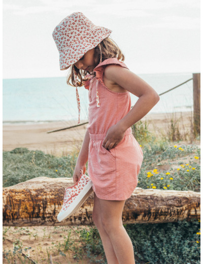 Chapeau à volants imprimé