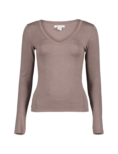 Chemise à manches longues avec col en V