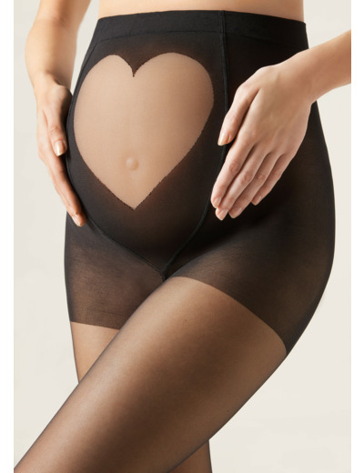 Collant Transparent 20 Deniers de Maternité avec Cœur Transparent