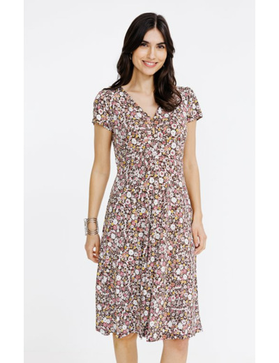 Robe patineuse en maille imprimée