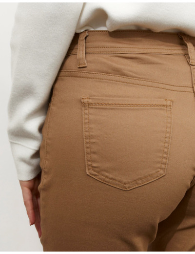 Pantalon 7/8 slim uni CAMEL Femme