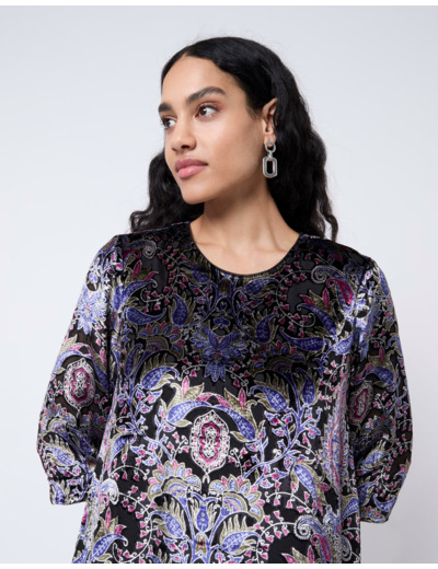 Robe courte imprimée NOIR