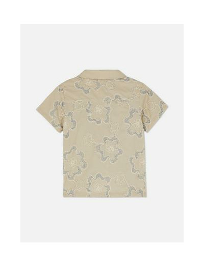 Chemise boutonnée à fleurs brodées