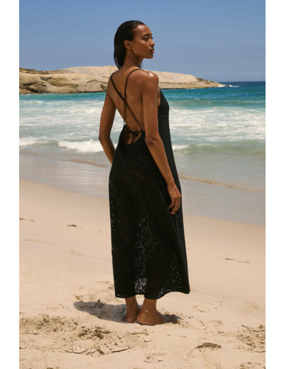 Robe longue dos nu avec coton,Robe longue dos nu avec coton;${refinementColor}