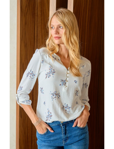 Tunique imprimé fleur et gomme