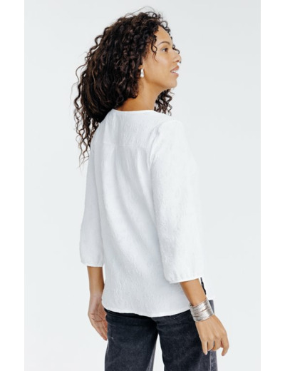 Tunique unie avec imprimé embossé