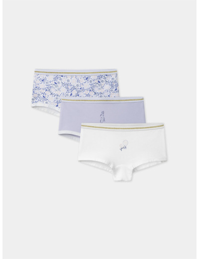 Lot de 3 culottes imprimés ou uni Fille