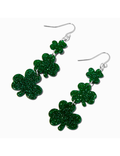 Pendantes triple trèfle à paillettes Saint-Patrick