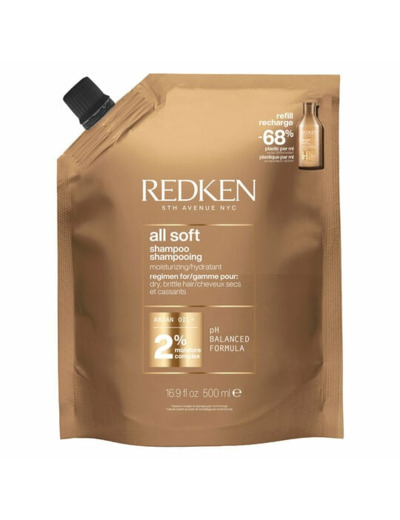 Shampooing hydratant pour cheveux secs et sensibilisés All Soft recharge 500 ml