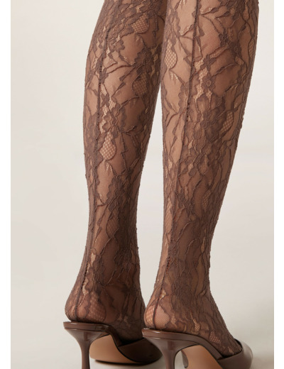 Collant en Dentelle à Fleurs
