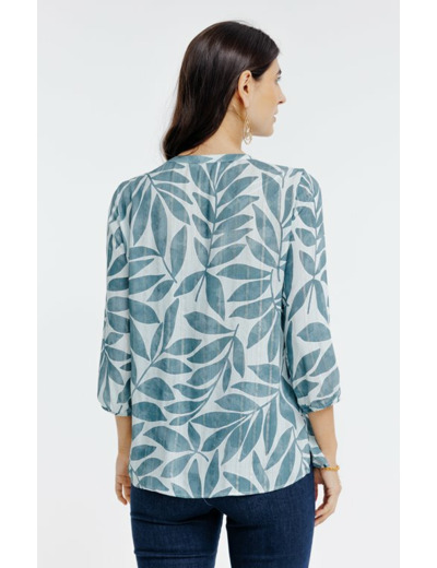 Chemise col mao avec plis