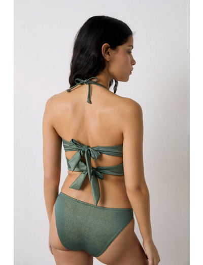 Bandeau haut de maillot à nouer irisé