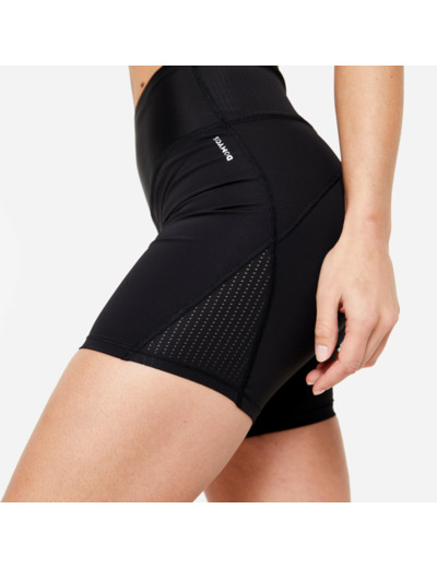 Short taille haute gainant Fitness Cardio Noir