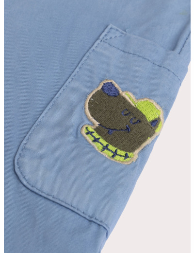 Pantalon bleu à animation chien pour bébé garçon