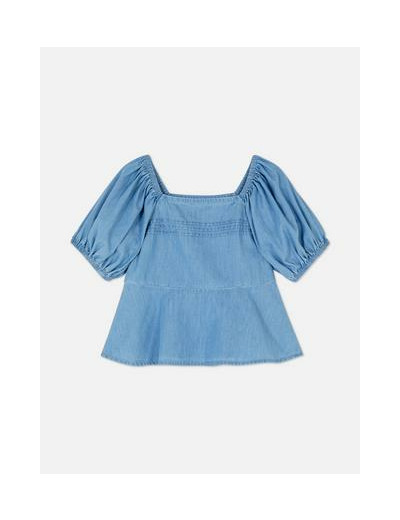 1,5–8 ans | Chemisier en chambray à manches bouffantes