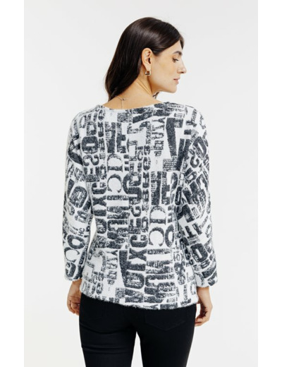 T-shirt jacquard manches chauve-souris