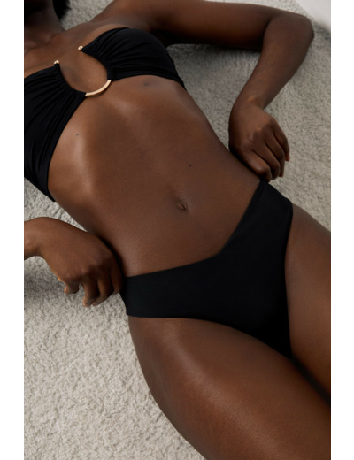 Bikini brésilien high leg bas de maillot satiné