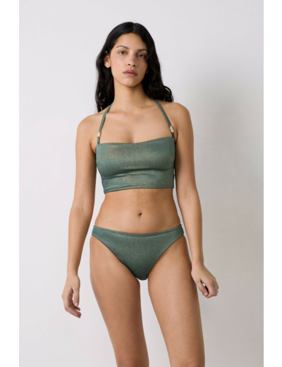 Bandeau haut de maillot à nouer irisé
