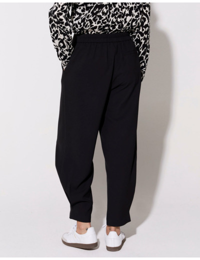 Pantalon 7/8 rond uni NOIR Femme