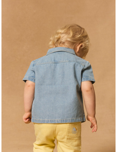 Chemise manches courtes denim
