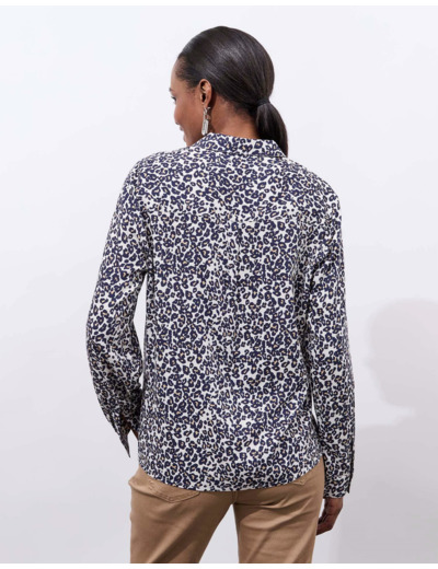 Chemisier manches longues imprimé MARINE Femme