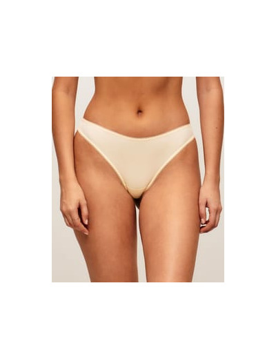 Tanga en microfibre et mesh avec citrons brodés