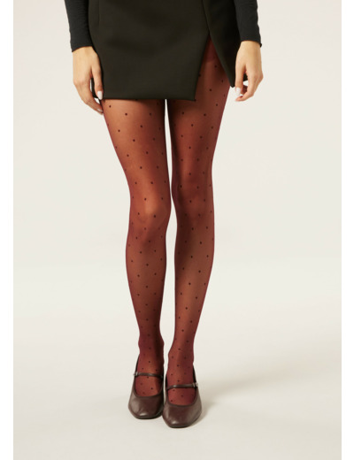Collant Voile 20 Deniers à Motifs Pois