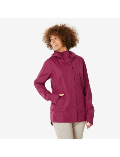 Veste de randonnée imperméable femme, NH500 violet