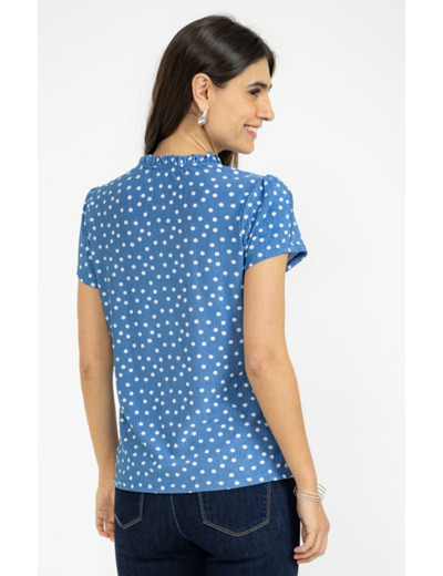 Tee-shirt imprimé pois manches courtes